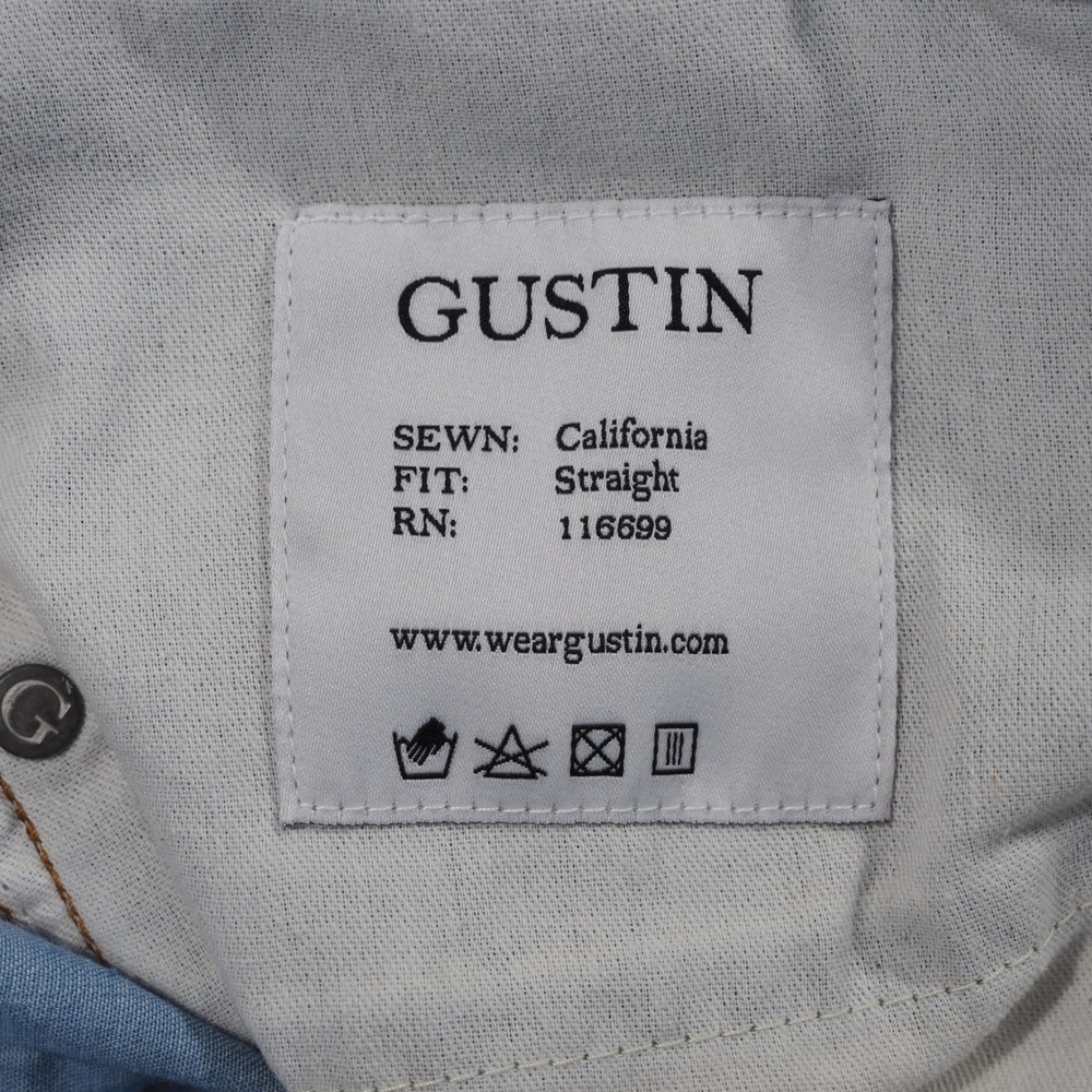 Gustin Jeans Mens 37 Blue Selvedge Straight Fit Lightweight Denim Button Fly - Picture 4 of 16
